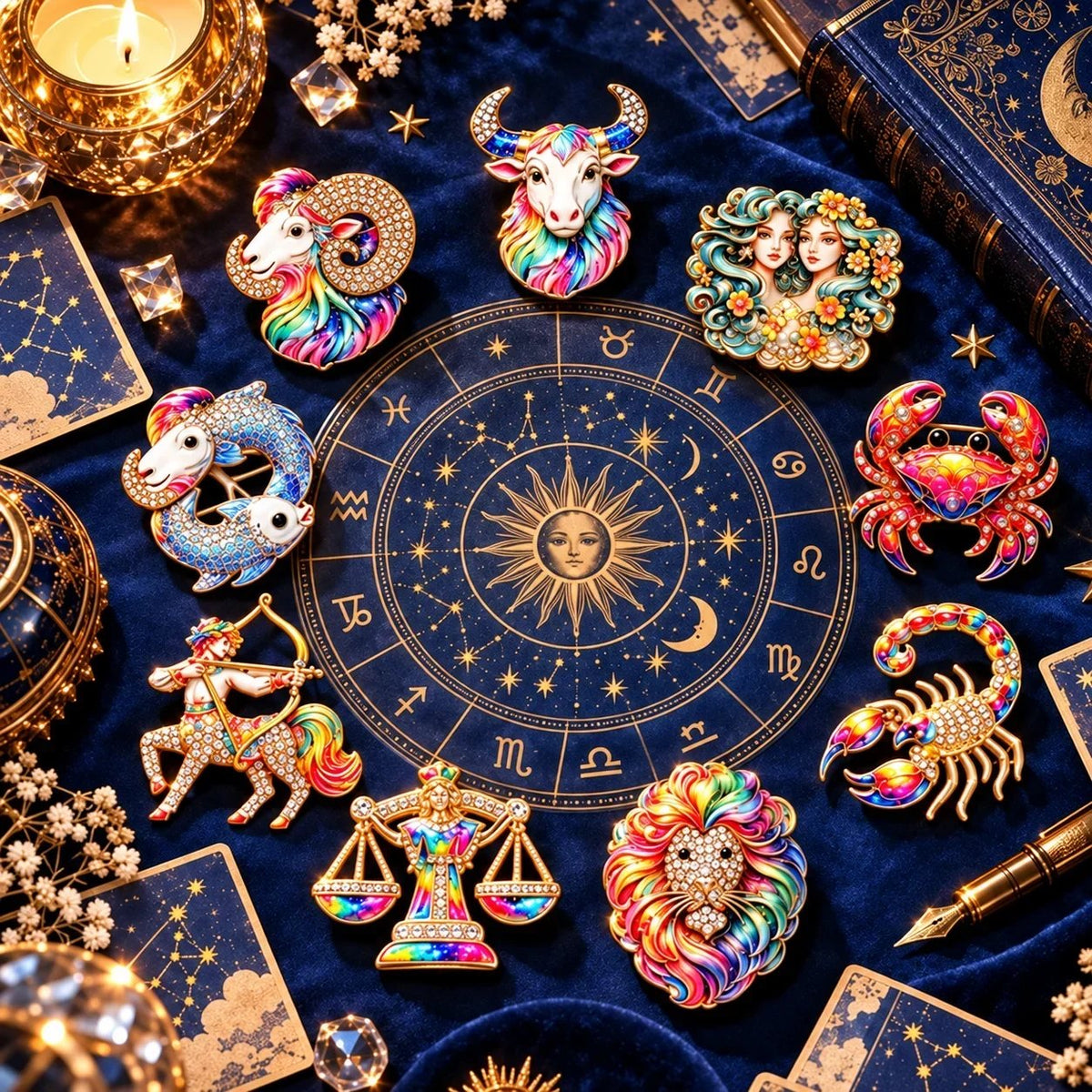 Luxury Zodiac Enamel Brooch – Turn a Simple Blazer into a Statement ✨