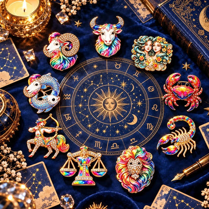Luxury Zodiac Enamel Brooch – Turn a Simple Blazer into a Statement ✨