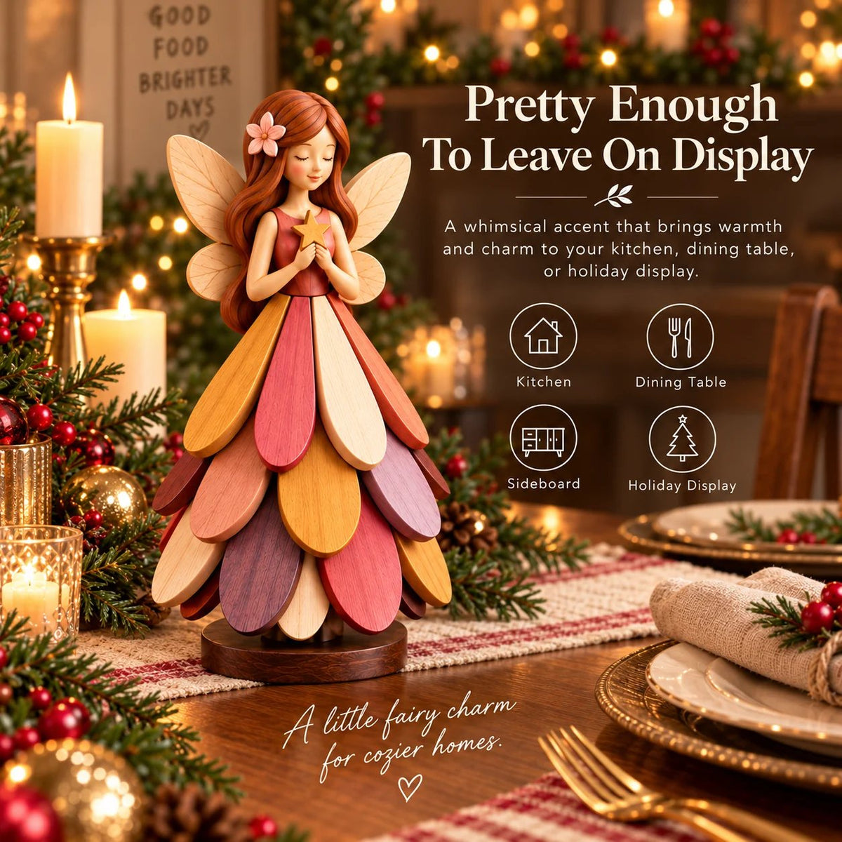 🌸Fairy Bloom Trivet – Folding Fairy Décor & Heat-Resistant Table Protector