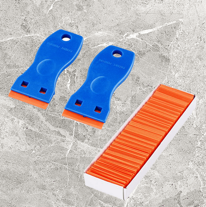🪒 2-Piece Plastic Razor Scrapers – Includes 120 Replacement Blades