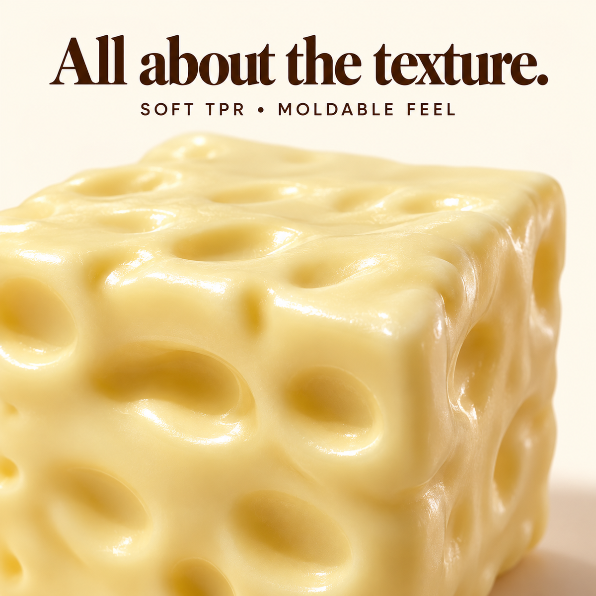 Close-up of the dimpled TPR surface