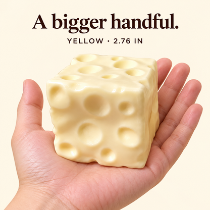 ✋ No-Rebound Cheese Squishy Cube | Squeeze, Shape & Fidget