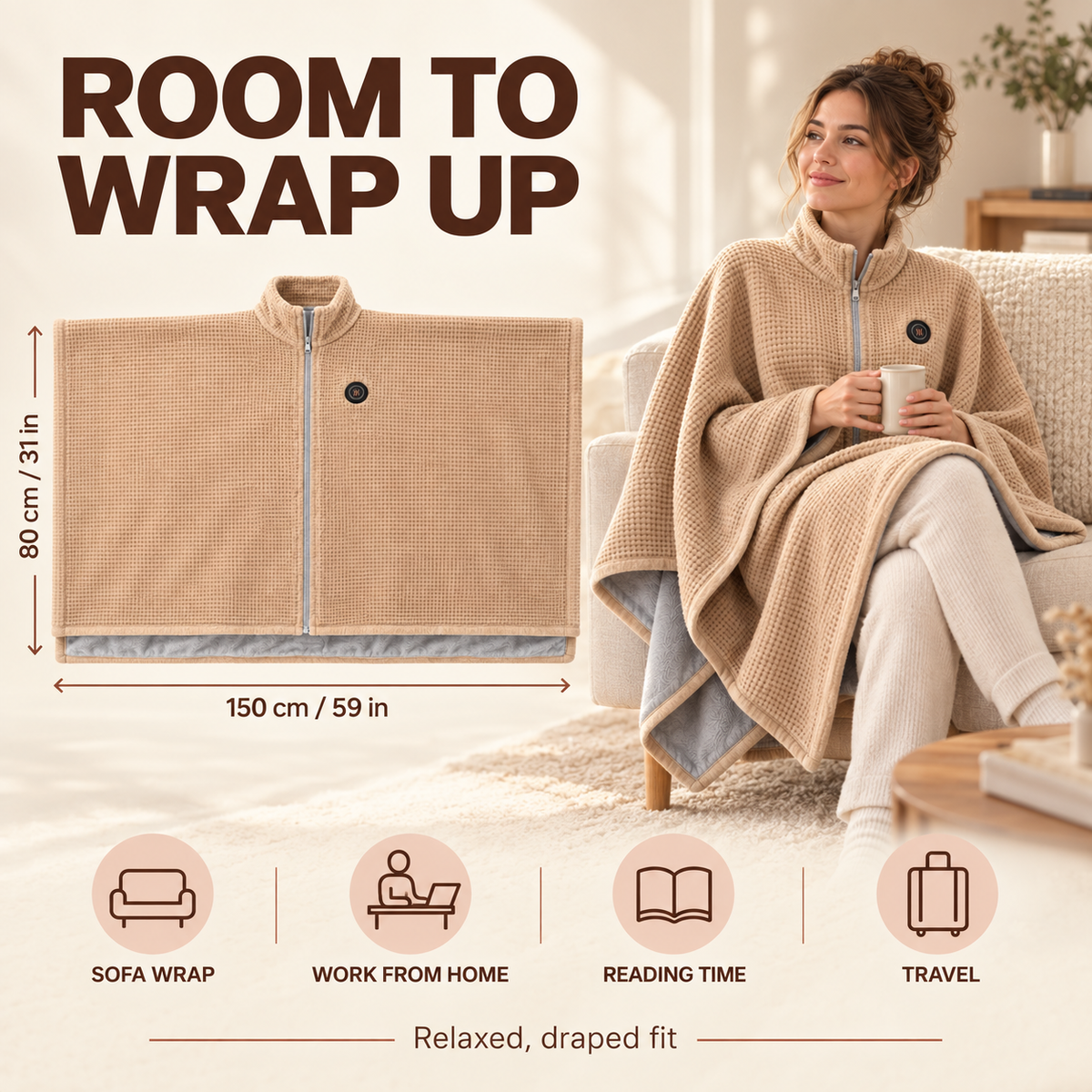 Cozy Current | USB Heated Waffle Wrap
