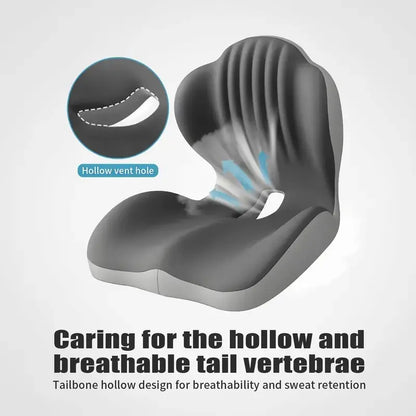 ❤️Ergonomic Memory Foam Seat Cushion with Lumbar & Back Support, Relieves Back Pain, Reduces Pressure