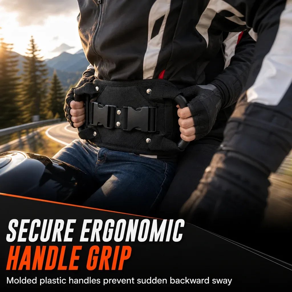 🏍️Motorcycle Passenger Grab Handle Belt – Non-slip, Adjustable, Heavy-Duty🛡️