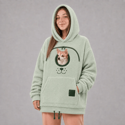 ⏰LAST DAY 50% OFF🐾Cozy Pet Carrier Hoodie – Soft Fleece Cuddle Pouch Sweatshirt for Cats & Small Dogs