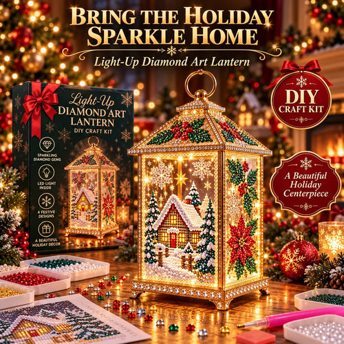 ✨ Christmas Glow™ — DIY Light-Up Diamond Art Lantern