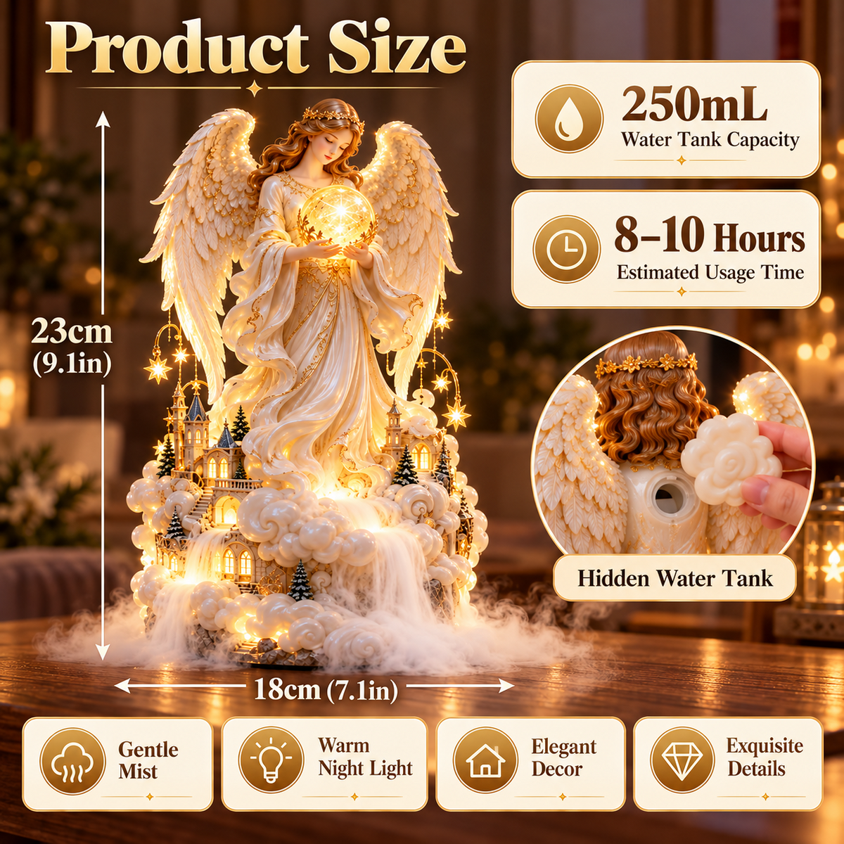 👼✨ 50% OFF – Angel of Heaven™ | Guardian Angel Mist Night Light  💛