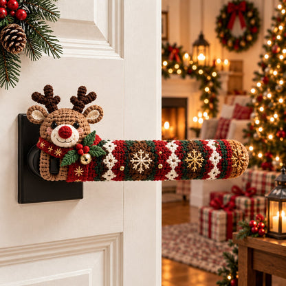 🎄 LAST DAY 50% OFF — Christmas Crochet Door Handle Covers | 6 Festive Designs