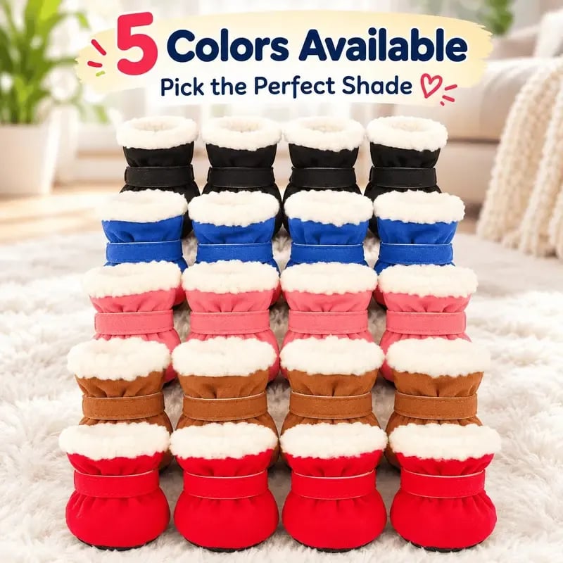 🐾Soft Velvet Puppy Booties, Warm Non-Slip Paw Covers for Small Dogs