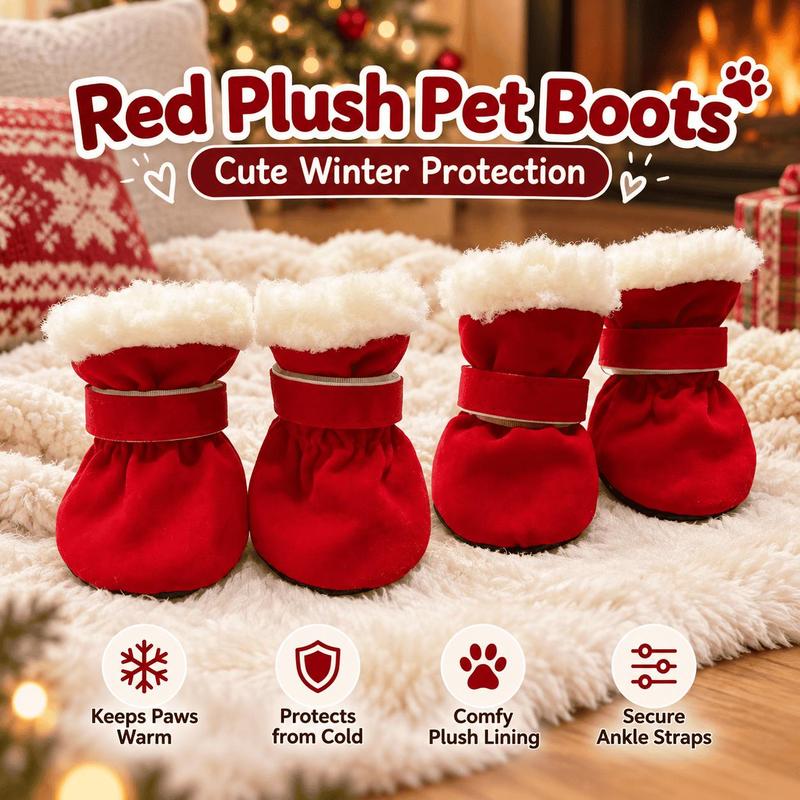 🐾❄️ Velvet Puppy Booties – Warm, Non-Slip Paw Protection for Little Dogs