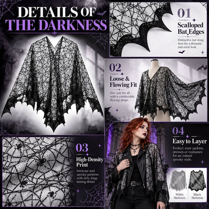 Women's Dark Magic Cosplay Cape - Safe & Machine Washable 🦇