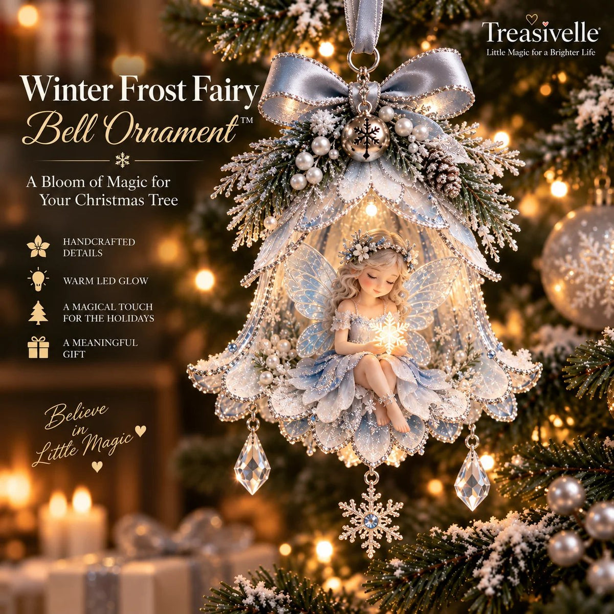 🧚‍♀️🎄 Holiday Collector’s Set | All 7 Light-Up Fairy Bell Ornaments – 50% OFF + FREE SHIPPING