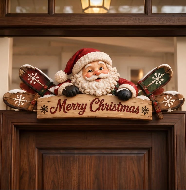 🏔️ Rustic Winter Door Frame Decor | 6 Cabin Characters