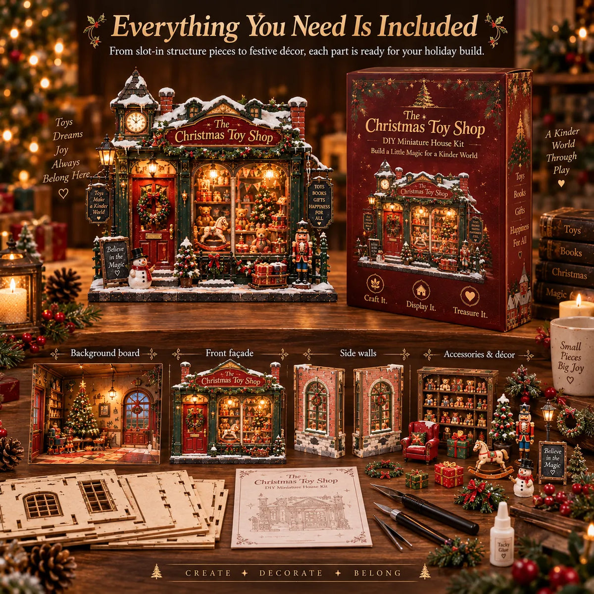 🎄 The Christmas Toy Shop™-DIY 3D Miniature House Kit