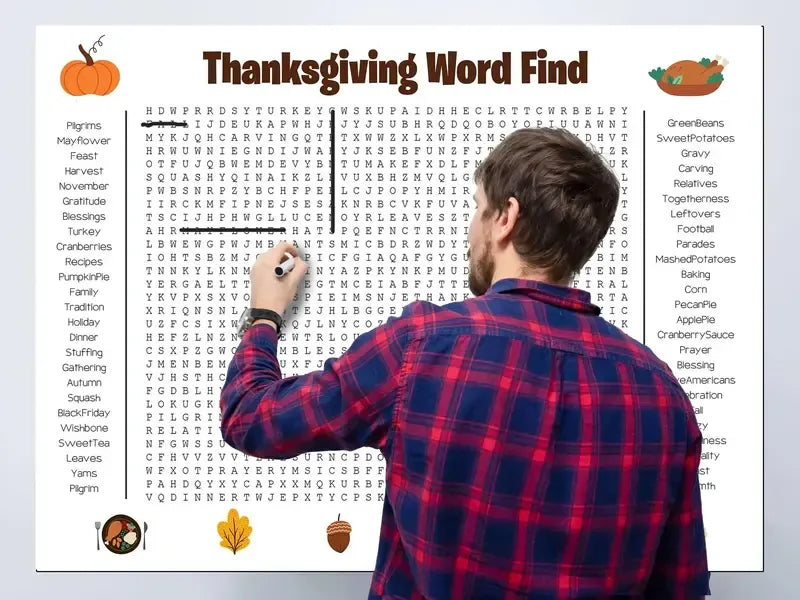 🦃 Jumbo Thanksgiving Word Hunt Poster – Giant 36' x 24' Family Wall Game rel='nofollow'