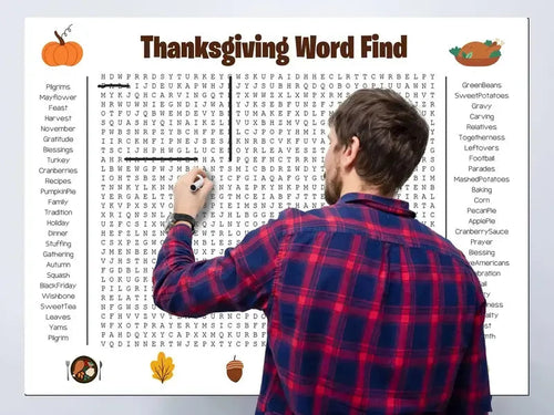 🦃 Jumbo Thanksgiving Word Hunt Poster – Giant 36' x 24' Family Wall Game rel='nofollow'