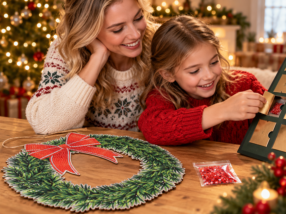 2026 Crystal Art Advent Wreath Craft Kit | 24-Day Christmas Countdown