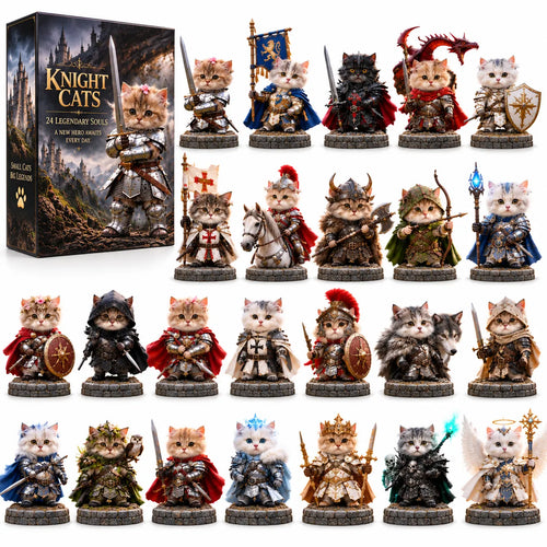 ⚔️🐱 24 Days of Knight Cats Advent Calendar | 24 Fantasy Cat Figures