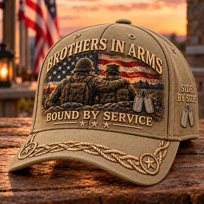 🎖️Brothers In Arms Bound By Service Veteran Brotherhood Baseball Cap