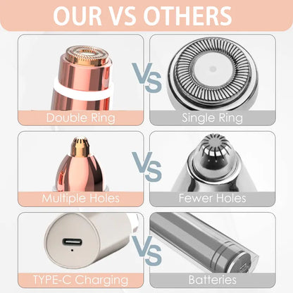 ✨ 2-in-1 Facial Hair & Eyebrow Trimmer – Upper Lip, Chin & Brows 💖