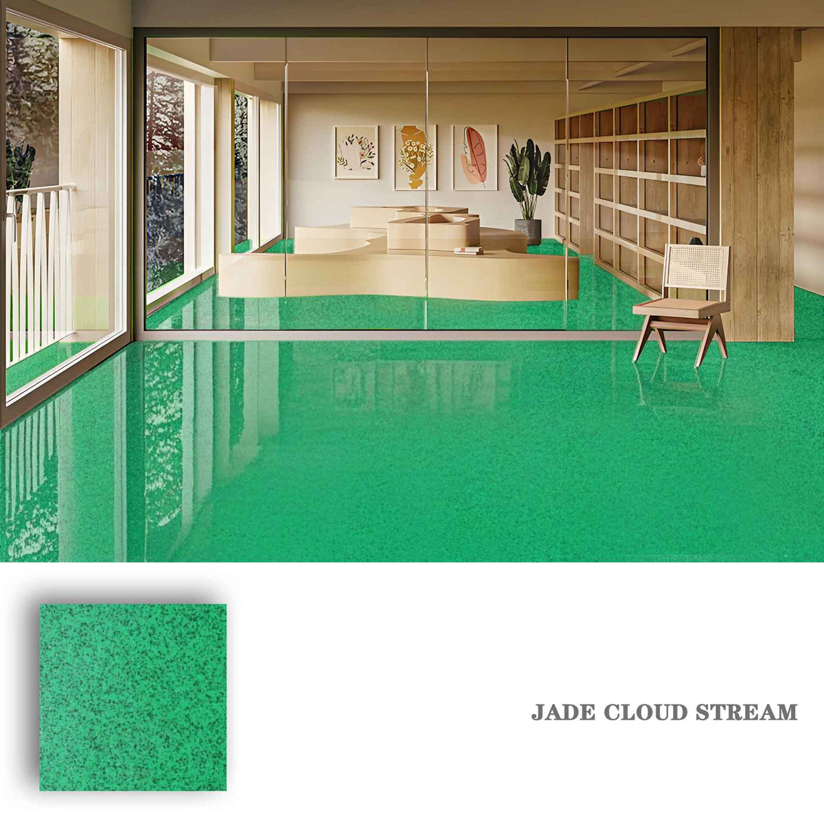 ✨ Self-Leveling Epoxy Floor Coating – High-Gloss Speckled Floor Finish