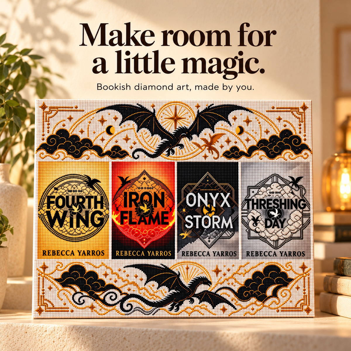 Dragon & Book Cover Diamond Painting Kit 🐉✨