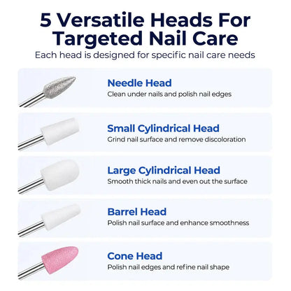 🔥Black Friday Deal｜1 Set Electric Nail Drill for Thick Nails, Cordless Efiles for fungal Nails Lightweight