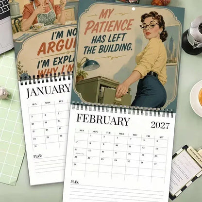 😂 2027 Retro Satirical Wall Calendar – 12 Months of Unfiltered Humor