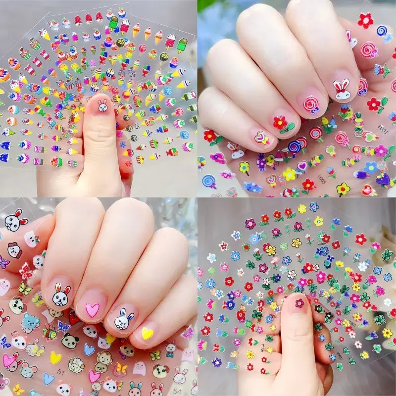 Glow-in-the-dark Nail Stickers for Kids- 30 Sheets