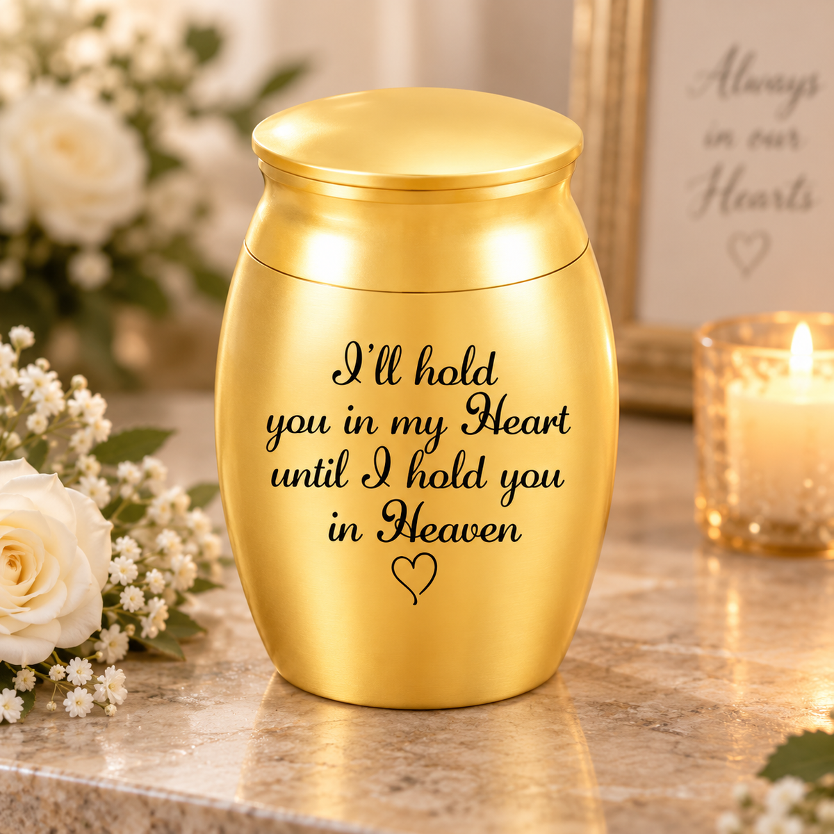 🕊️ “I’m Always With You” Personalized Mini Urn – Memorial Keepsake in Loving Memory of Mom or Dad 🤍