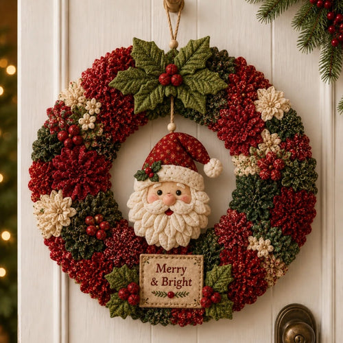 🔥 3D Fabric Poke Christmas Wreath DIY Kit 🎄🧵