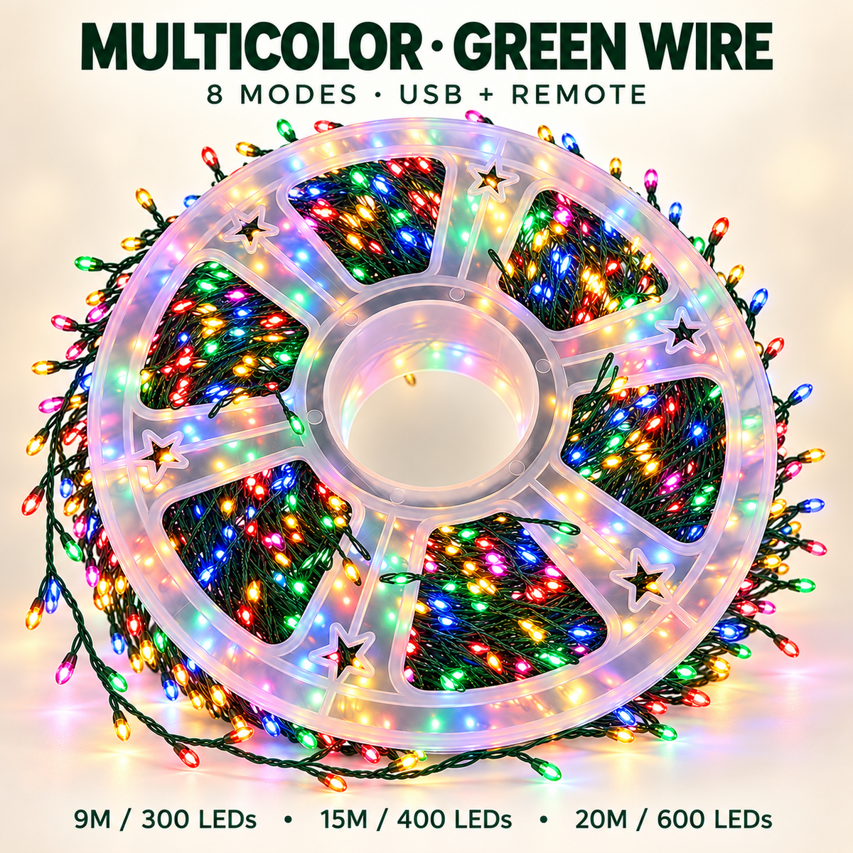 🔥 49% OFF TODAY🌟 300–600 LED Christmas Cluster Lights with 8 Lighting Modes