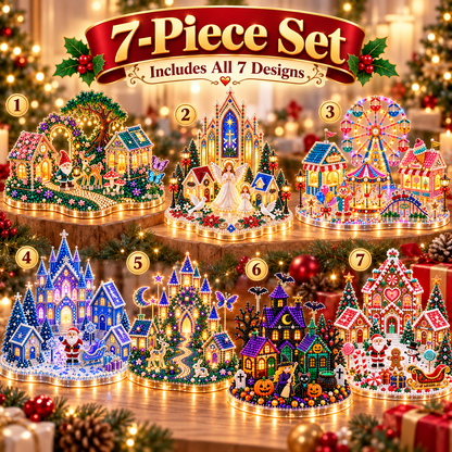 🎄 3D Christmas Village Gem Art DIY Kit – Sparkling Handmade Holiday Display