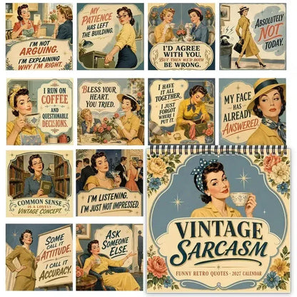 😂 2027 Retro Satirical Wall Calendar – 12 Months of Unfiltered Humor