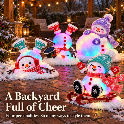 ☃️✨ Light-Up Christmas Snowman Decorations – 4 Adorable Styles to Brighten Your Holiday Garden! 🎄