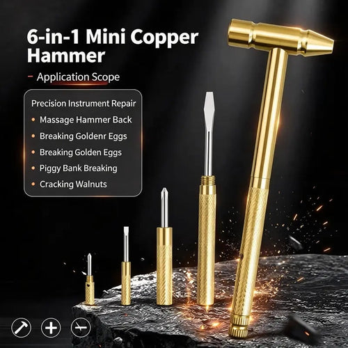 ⏰ Limited-Time Black Friday Offer✨6-in-1 Mini Copper Multifunctional Hammer