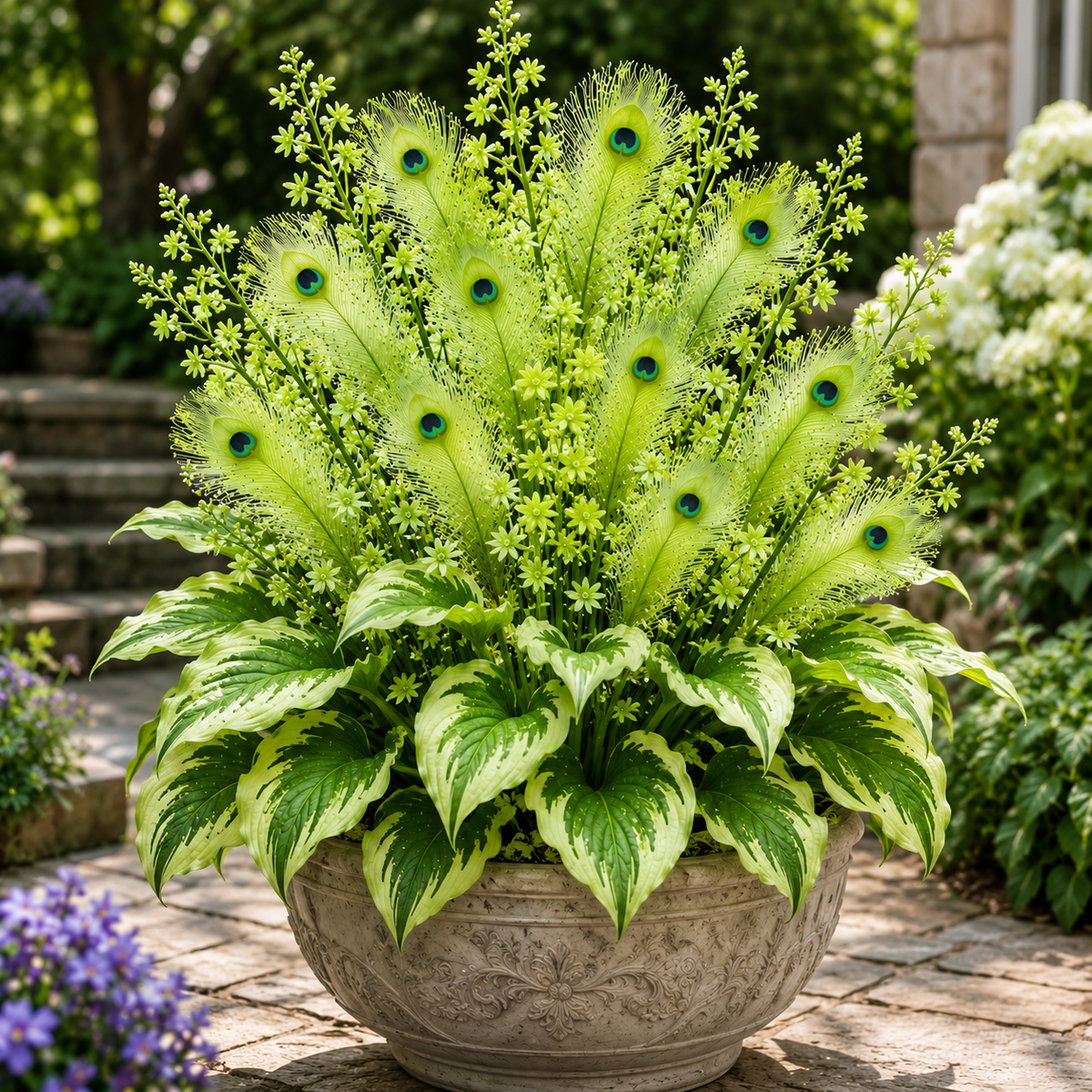 🦚 Rare Peacock Flame Hosta Bulbs🌸Brilliant Orange Plumes & Collector's Garden Beauty-