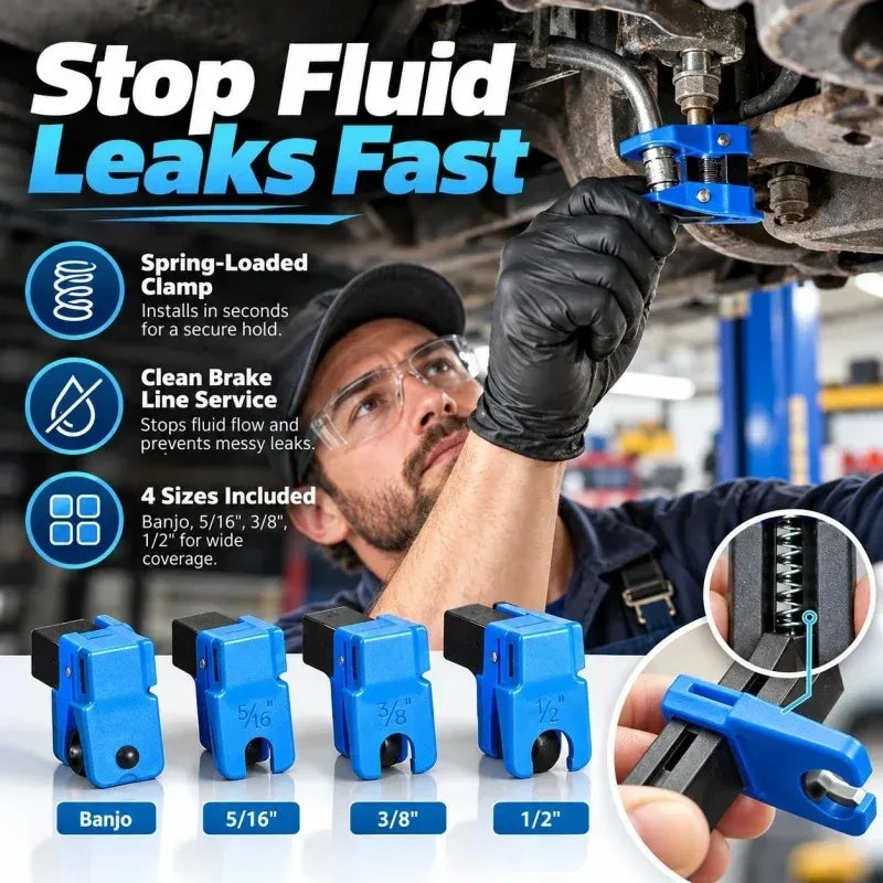 🔧 Brake Fluid Line Plug & Clamp – Handy Automotive Repair Tool