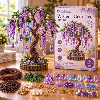 DIY Beaded Gem Tree Craft Kit – Handmade Crystal Tree Home Decor