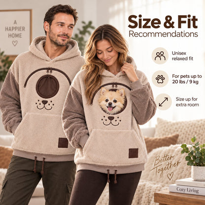 ⏰LAST DAY 50% OFF🐾Cozy Pet Carrier Hoodie – Soft Fleece Cuddle Pouch Sweatshirt for Cats & Small Dogs