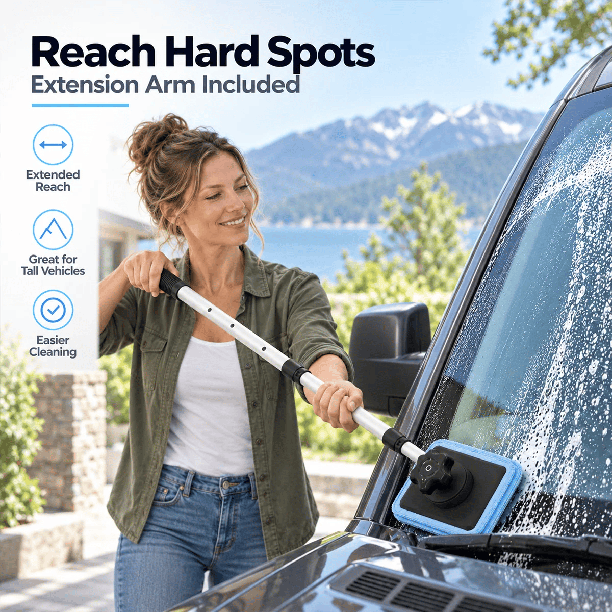 Dual magnetic windshield cleaner for cars | Streak-free cleaning kit for car windows