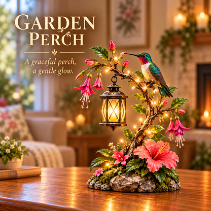 🌺 Hummingbird Garden Lantern Light | Lighted Floral Table Decor