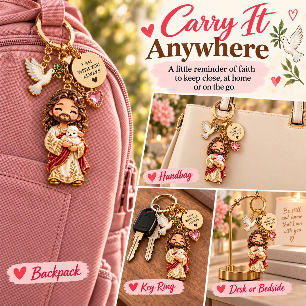 🔥LAST DAY 50% OFF - ✝️ Always With You Jesus Comfort Doll | Soft Crochet Companion with Scripture Message Card 🤍
