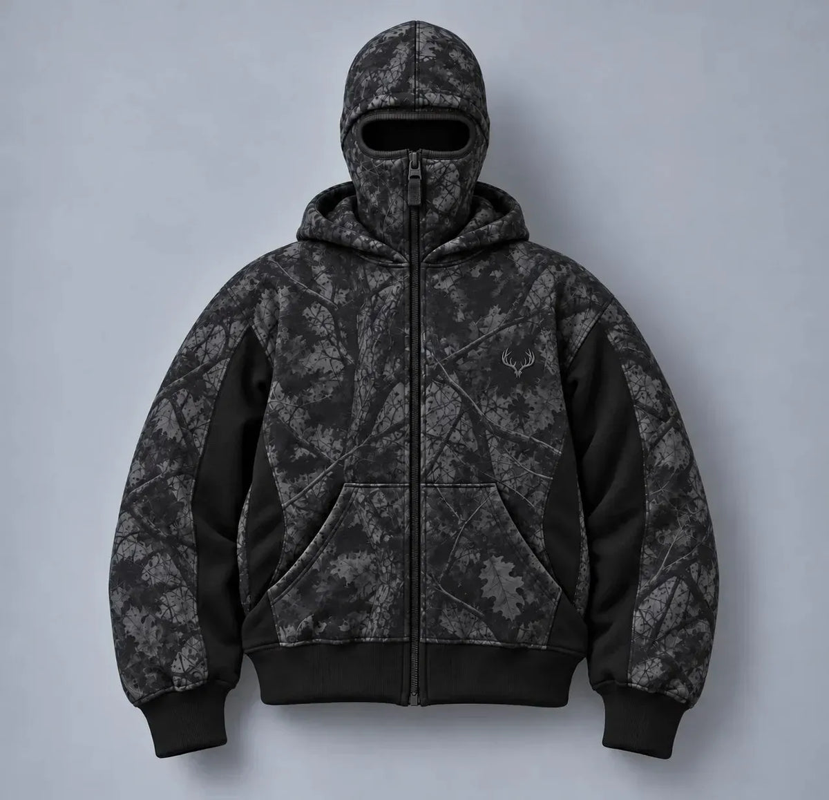 🦌 HunterZip Hunting Hoodie – Built-In Face Mask for Cold-Weather Adventures