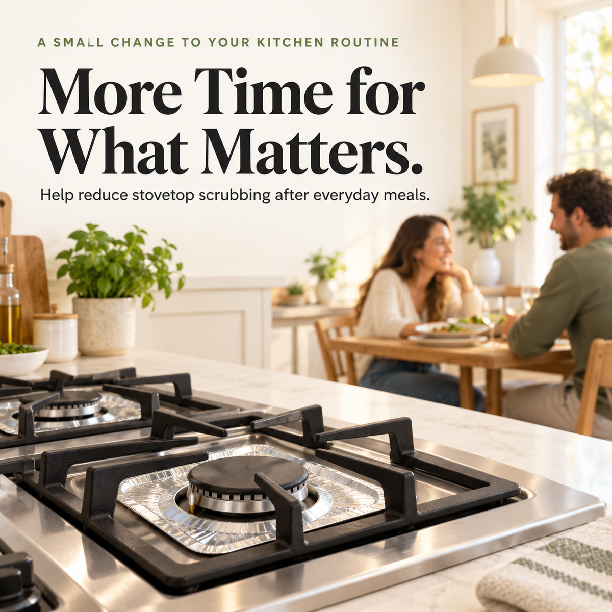 ✨ Trim-to-Fit Gas Stove Liners – Less Mess, Less Scrubbing
