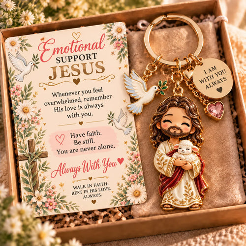 🔥LAST DAY 50% OFF - ✝️ Always With You Jesus Comfort Doll | Soft Crochet Companion with Scripture Message Card 🤍