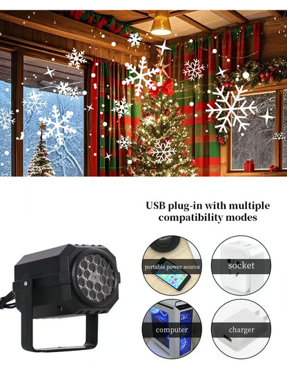 🎄🌟 Magical Christmas LED Projector – 16 Stunning Holiday Patterns to Light Up Your Home! ❄️✨
