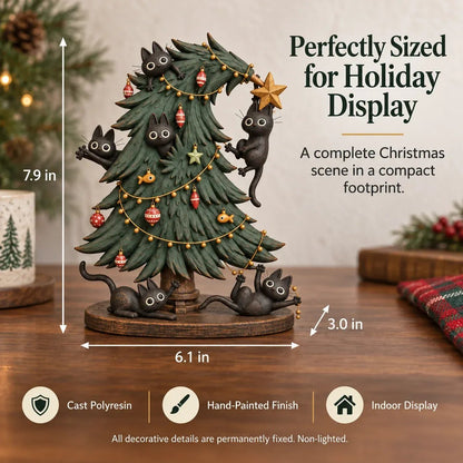 🎄🐱 Cute Black Cat Christmas Tree Decor