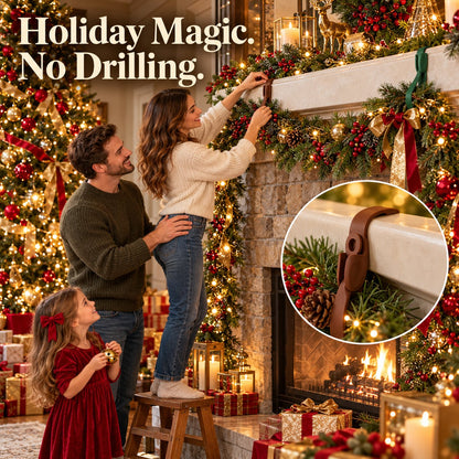 🎄 No Drill Mantel Decor Straps for Christmas Garland（8 PCS）